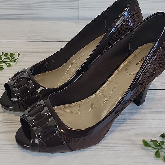 Giani Bernini Simone Peep Toe Faux Snakeskin Heels Womens Size 9M - Picture 11 of 11